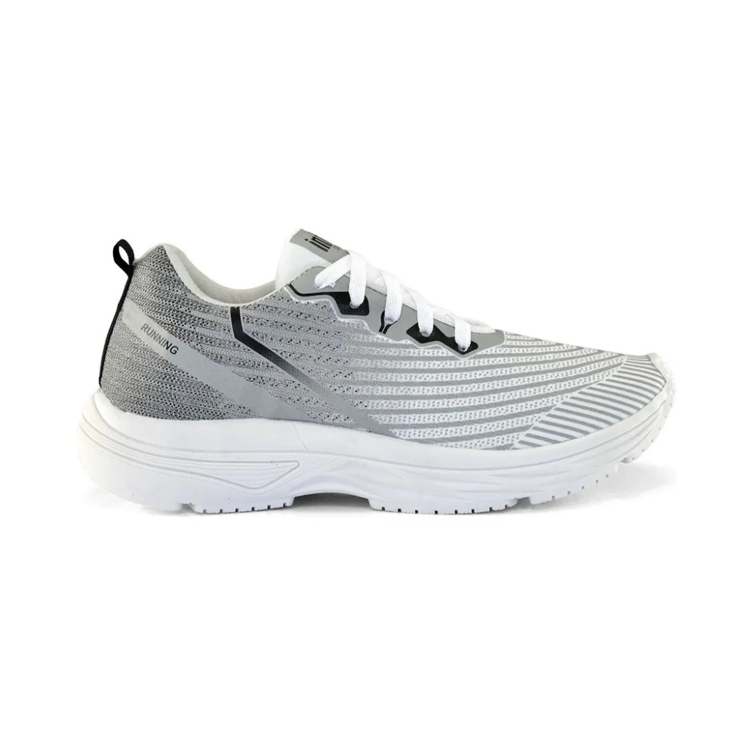 Gray-white running shoes