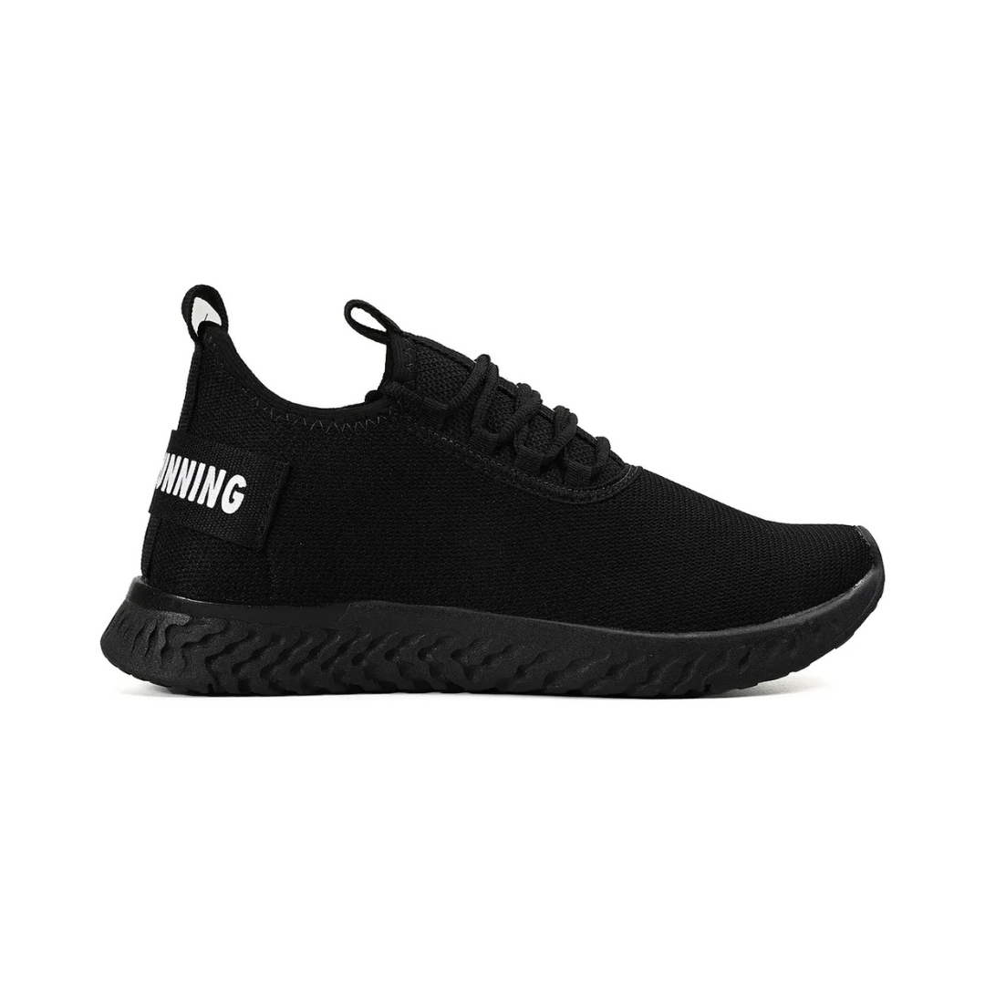 All black running shoes
