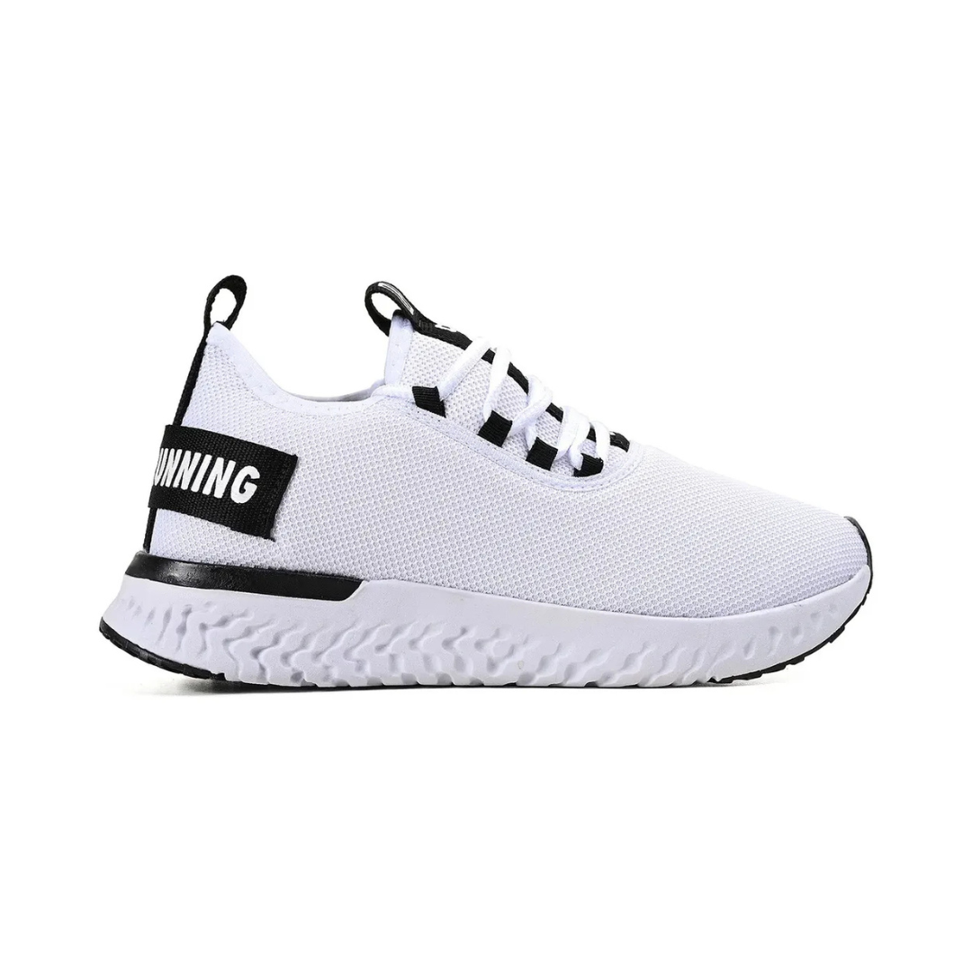 All white running shoes