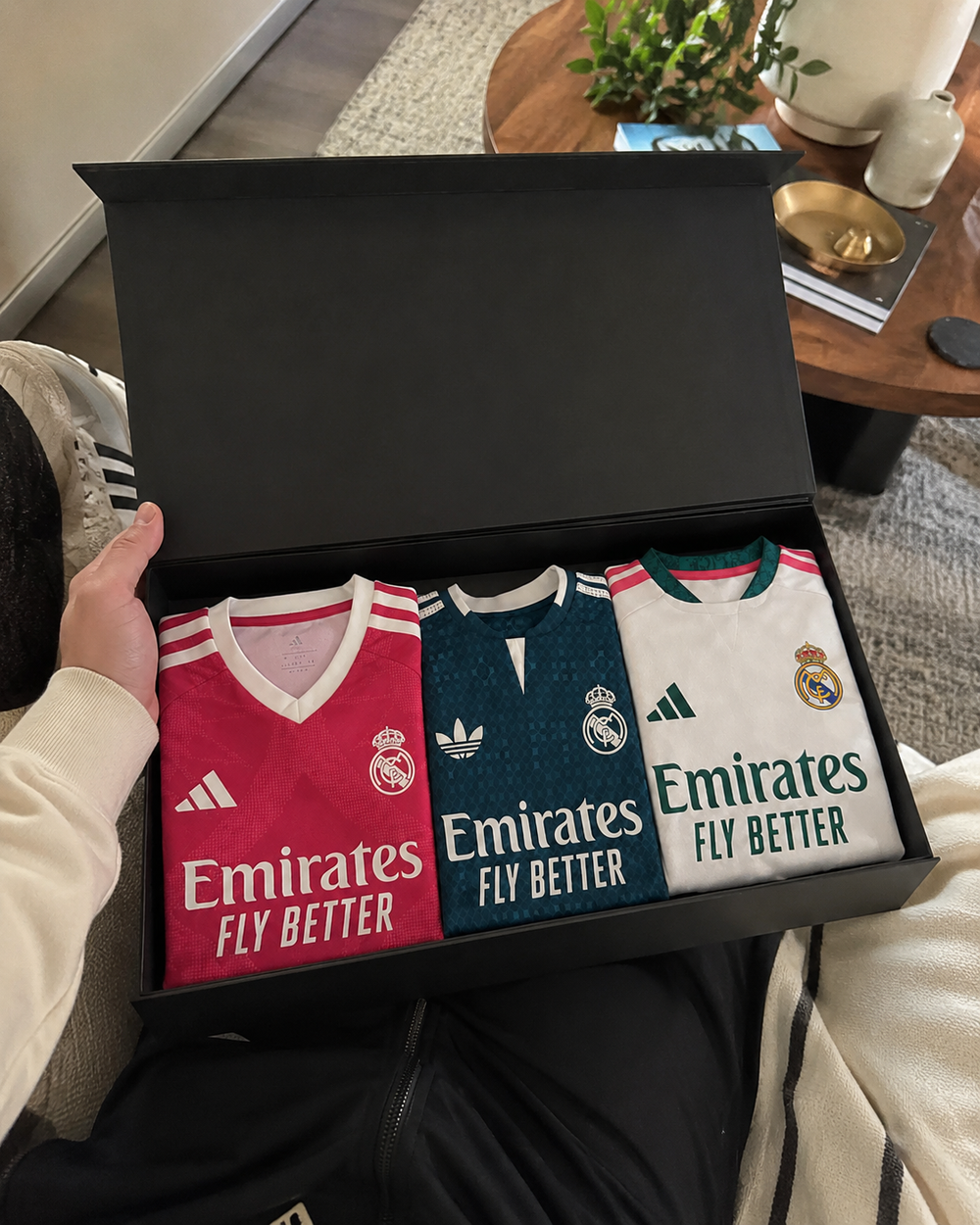 Customer wearing a MATCHWEEK football jersey