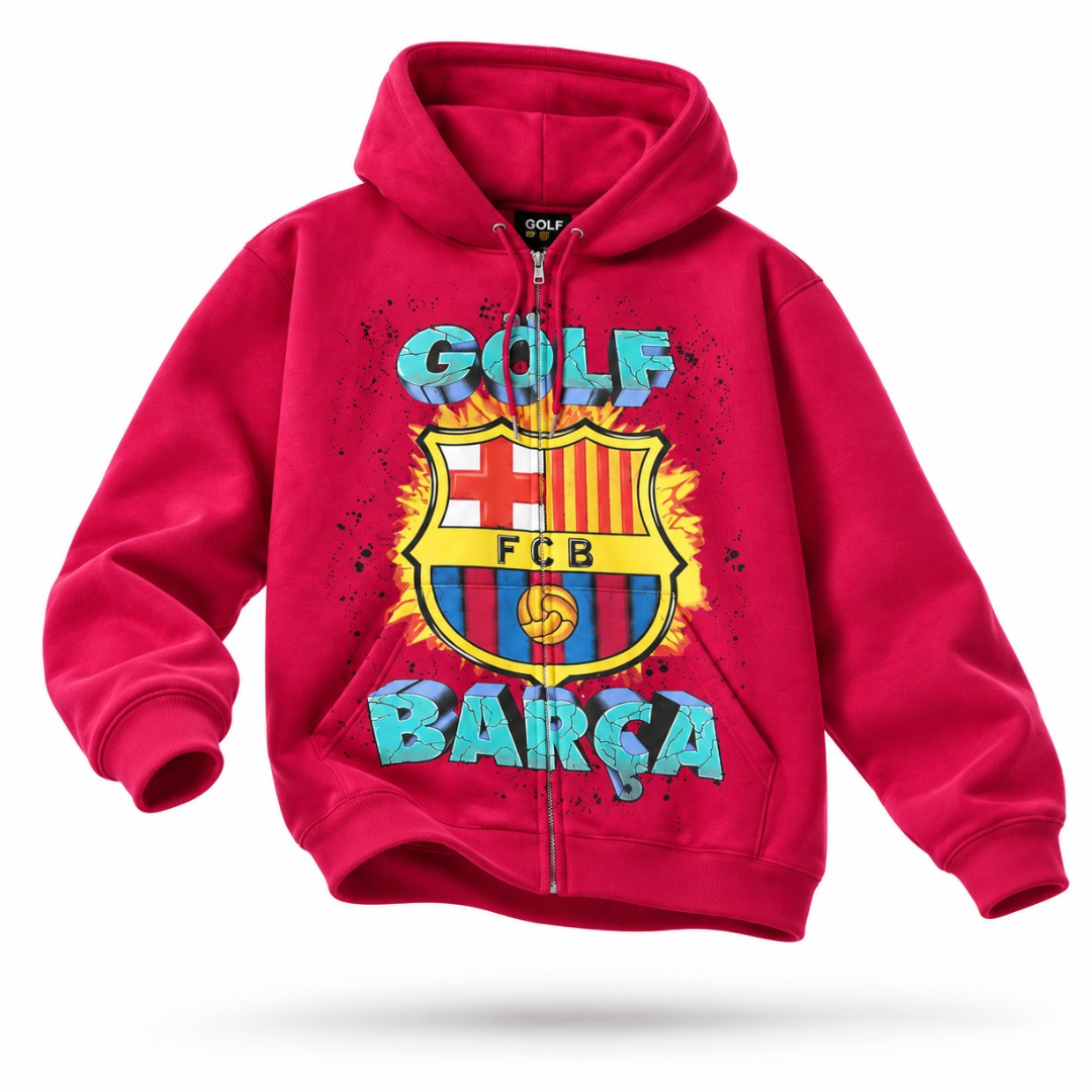 T.C BARCELONA X GOLF ZIP UP HOODIE