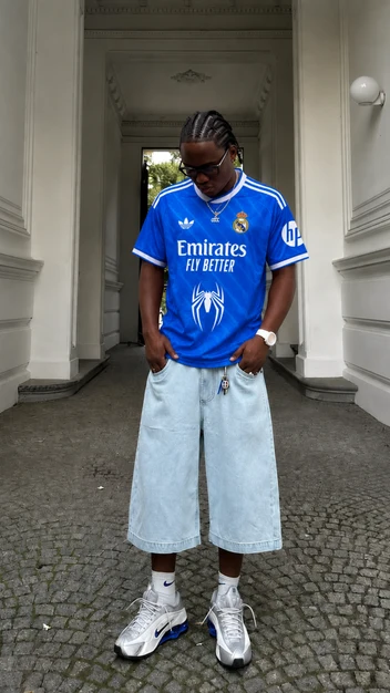 Customer wearing a MATCHWEEK football jersey